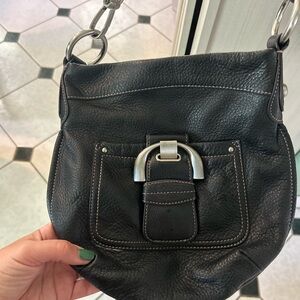 b. makowsky Black Crossbody Bag with Silver Accents